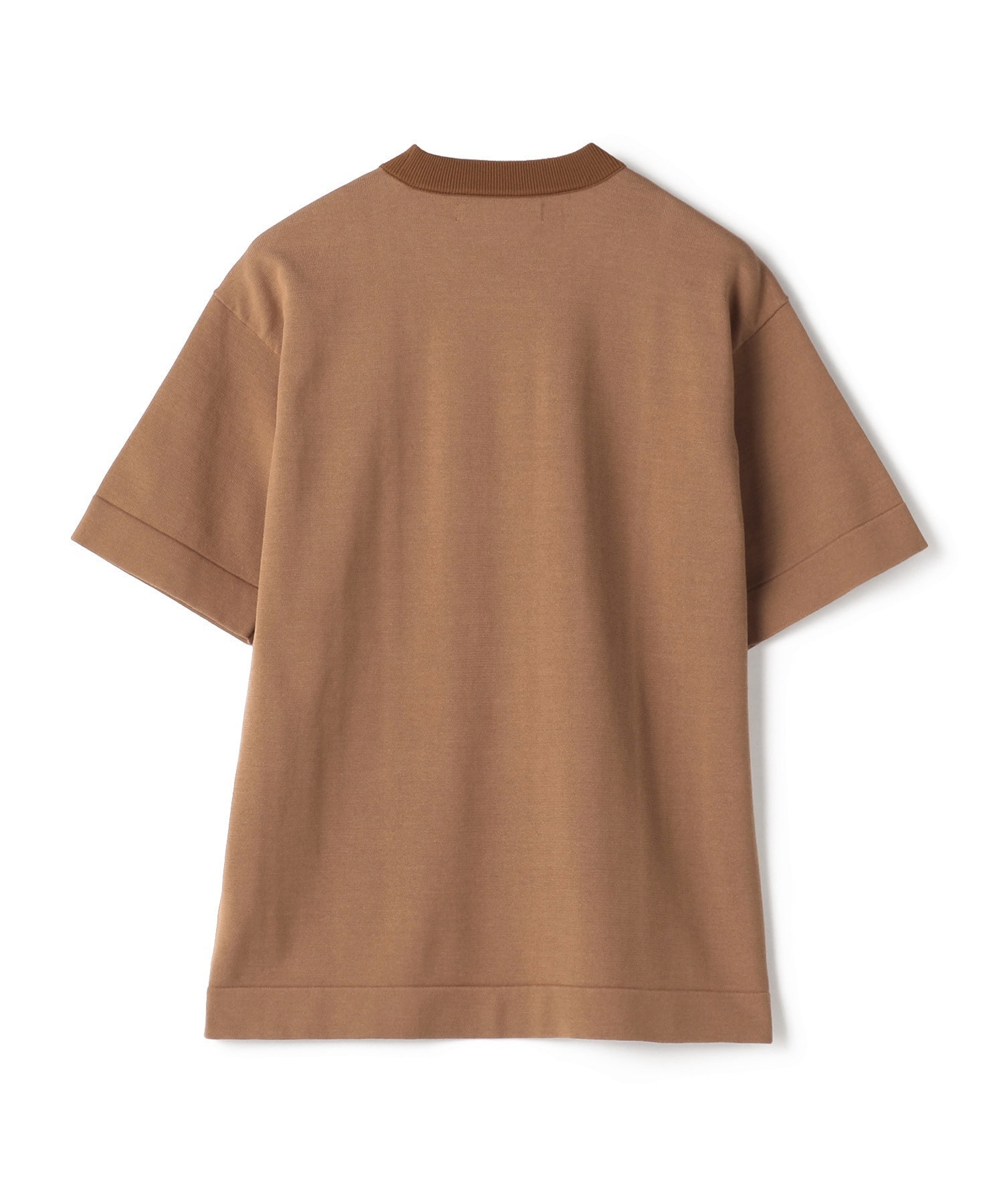 クルーネック半袖ニットTシャツ 詳細画像 ブラウン 2