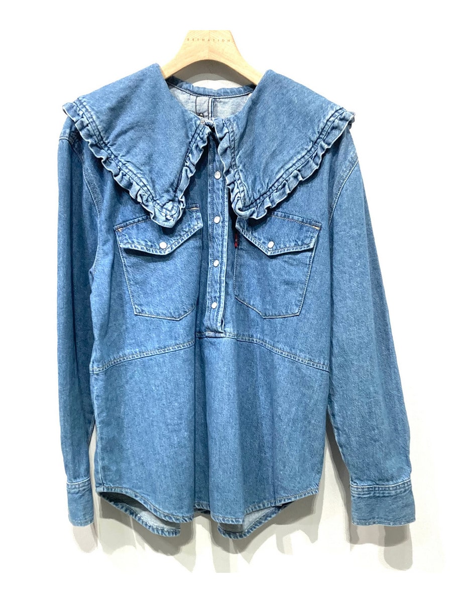 GANNI×LEVIS / ビッグカラーデニムシャツ｜ESTNATION ONLINE 