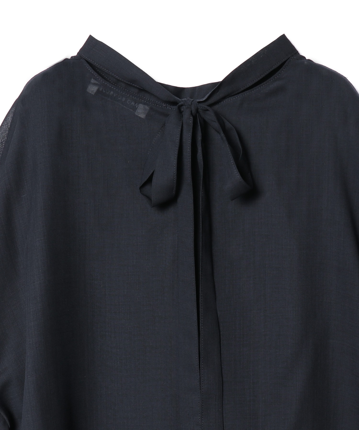 STORY掲載 MADISONBLUE マディソンブルー 20AW バルーンスリーブブラウス 01 S ブラック ウールレーヨン バックリボン  定価69,300円 人気No.1
