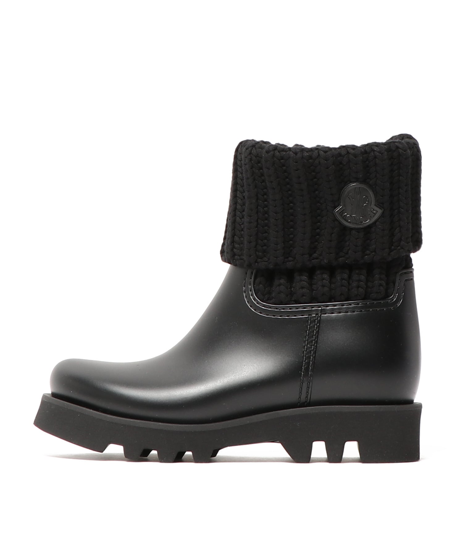 MONCLER / "GINETTE" ニットコンビラバーブーツ