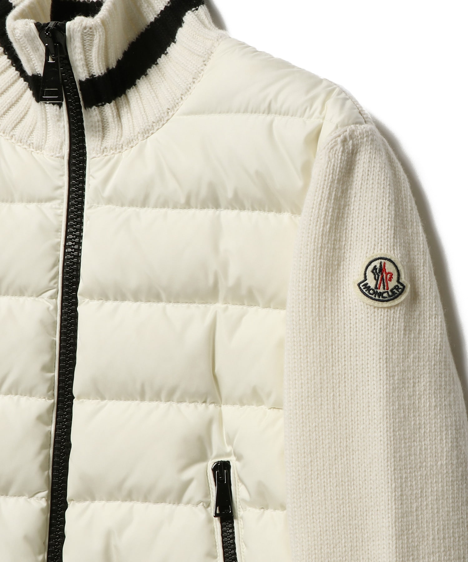 人気海外一番 値引き:MONCLER ニットダウン オフホワイト M superior 