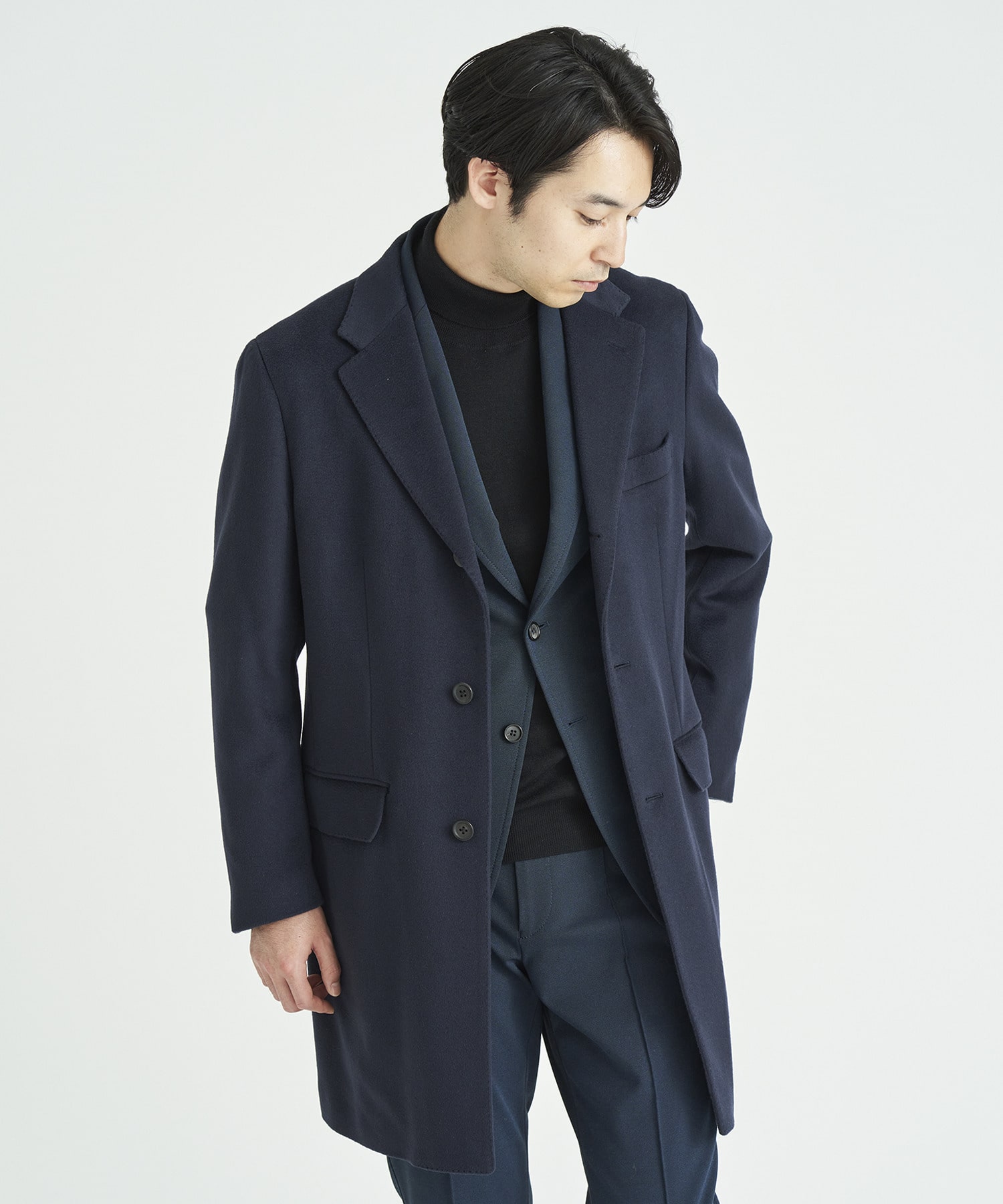 UNITED ARROWS チェスターコート 46(M位) 紺