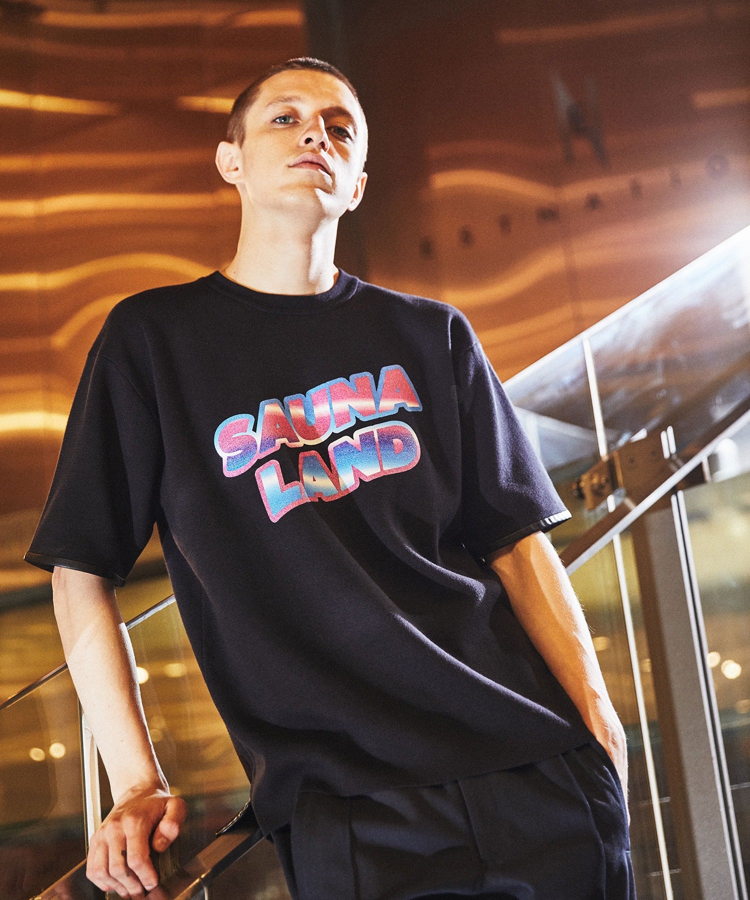 Estnation ロゴニットtシャツ サウナランド Estnation Online Store エストネーション 公式通販