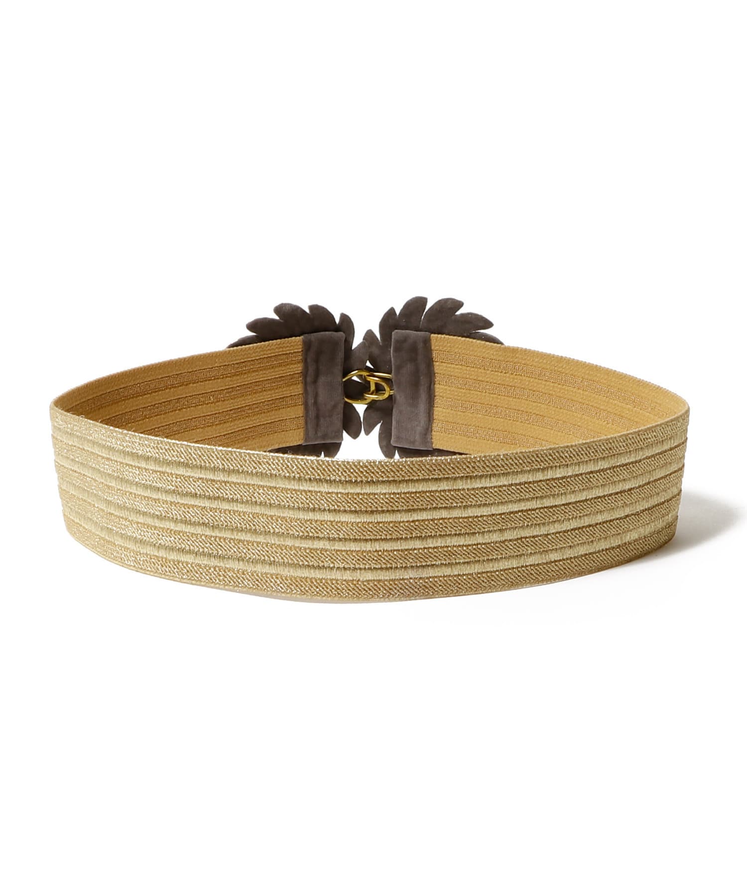 sophia203　刺繍ベルト SOPHIA203】 デイジー 花 刺繍 ハンドクラフト ベルト 白×黄