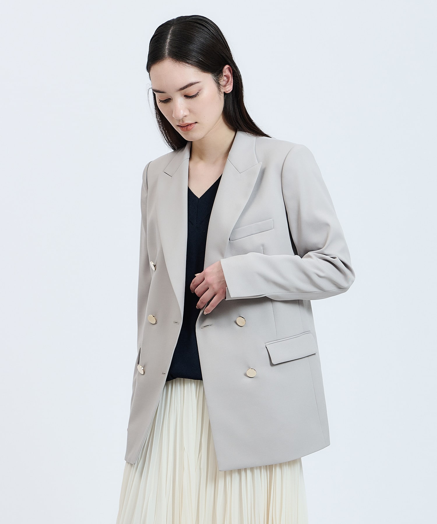 本物品質の theory 22SS 春カラー ダブルブレストジャケット 2 バター