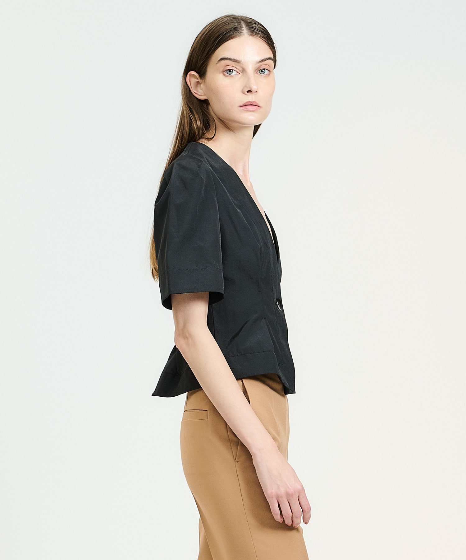 ESTNATION / ノーカラーショートジャケット