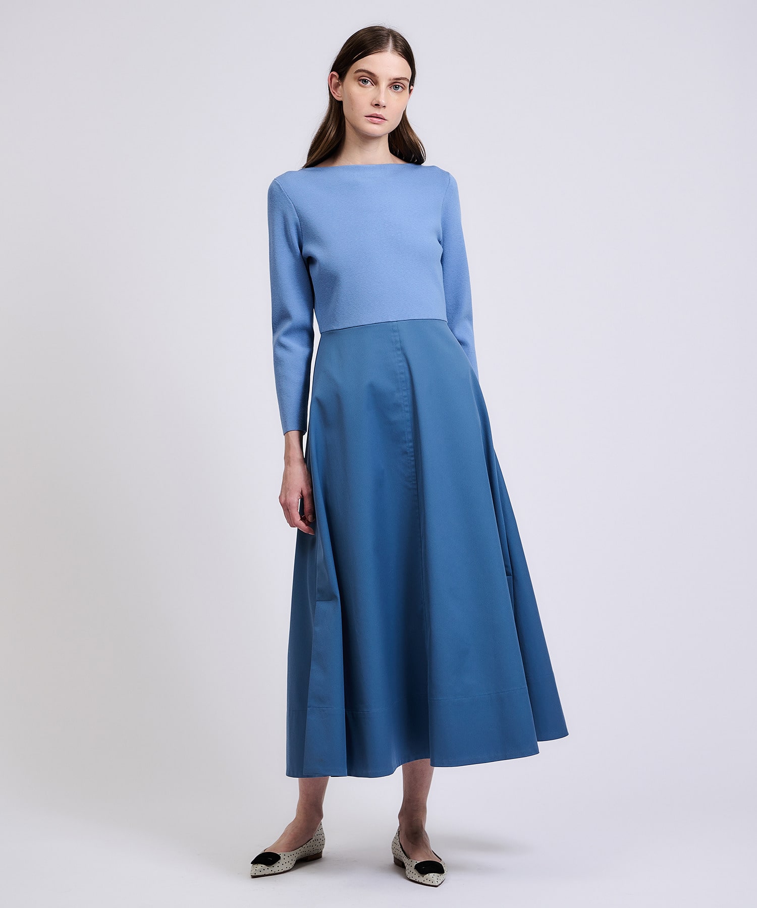 新品♡ESTNATION♡トリコットオーガンジーシャーリングワンピース