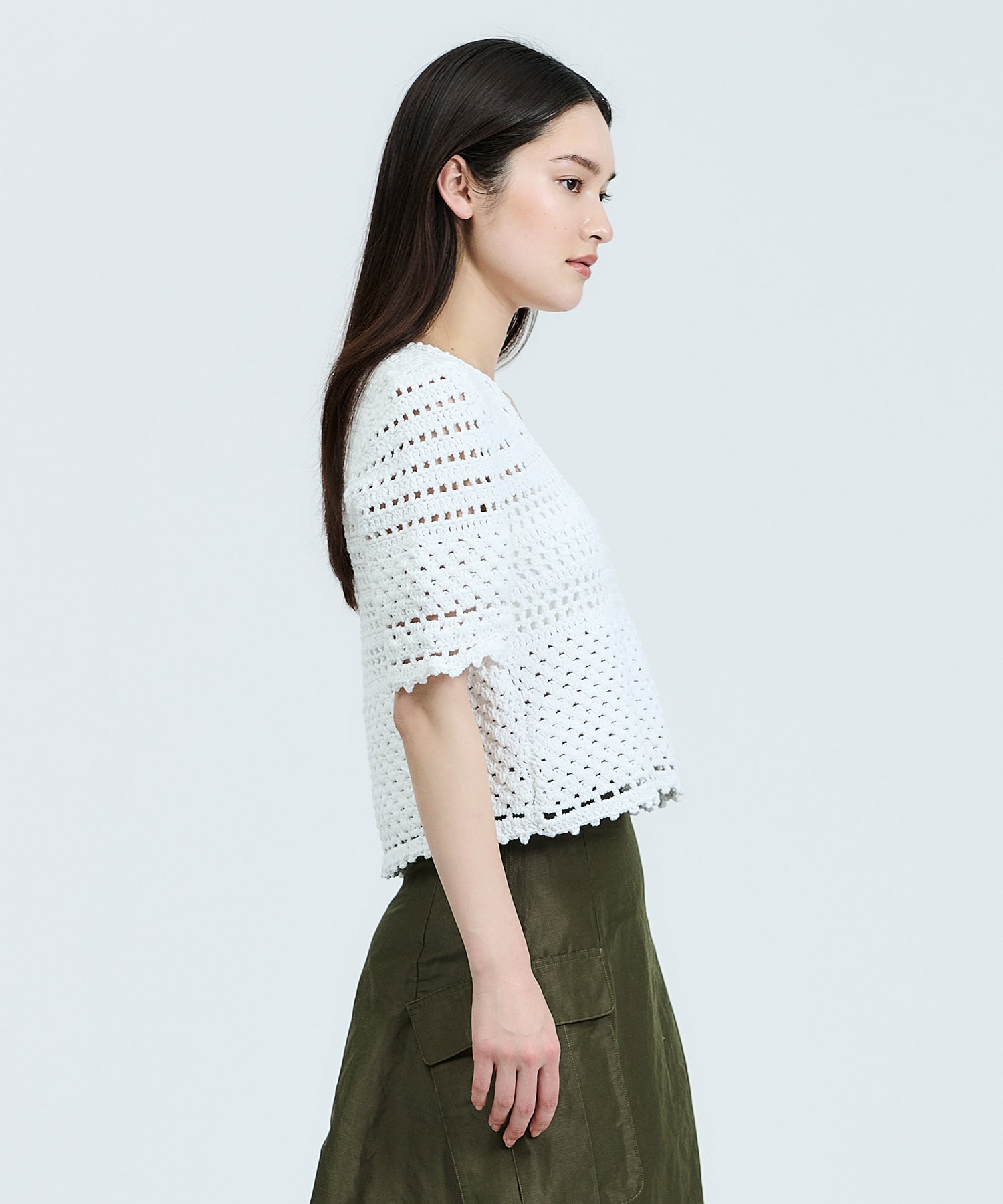 ESTNATION / クロシェハーフスリーブニット｜ESTNATION ONLINE STORE 