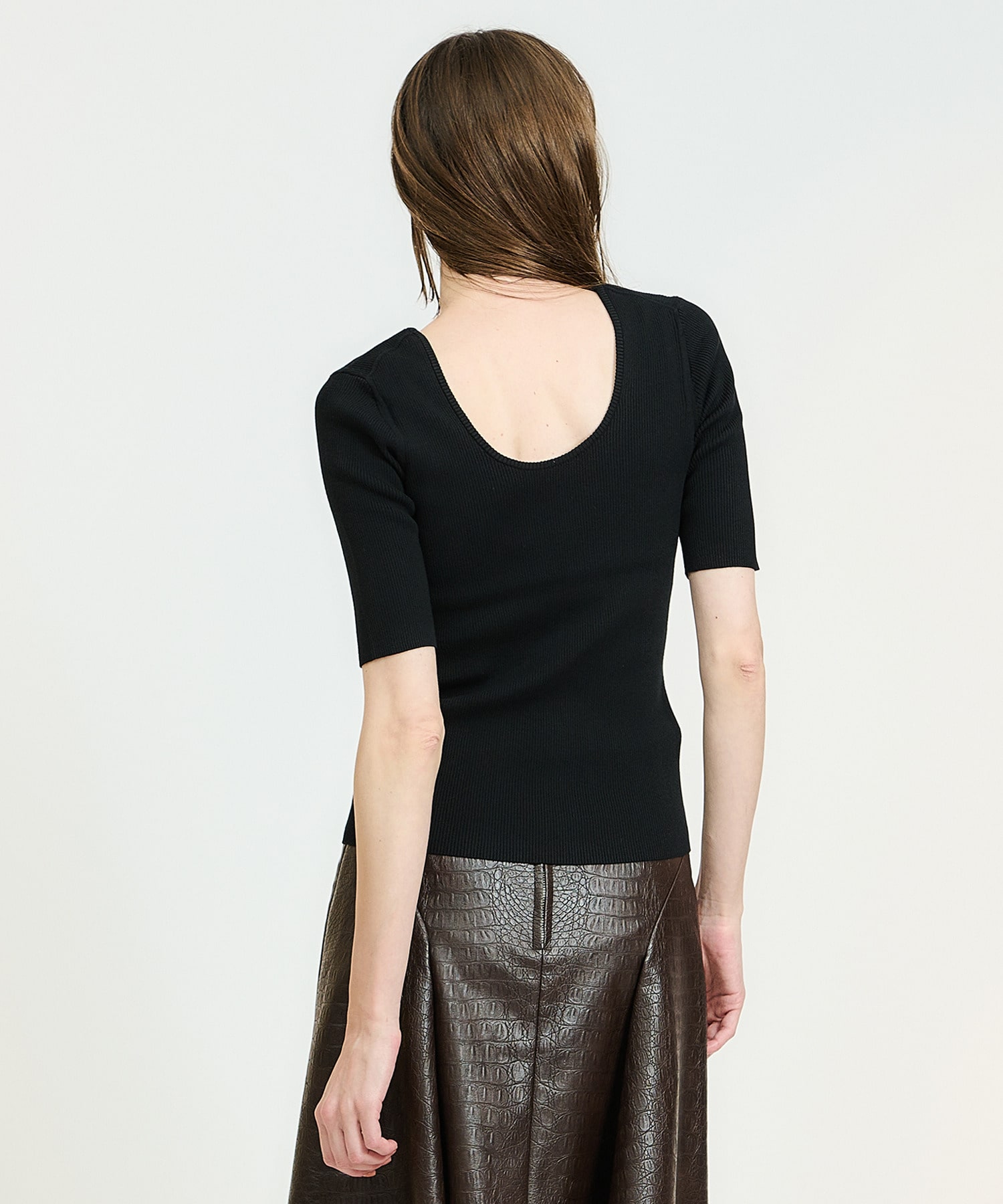 Estnation オーガニックコットンリブuネックニット Estnation Online Store エストネーション 公式通販