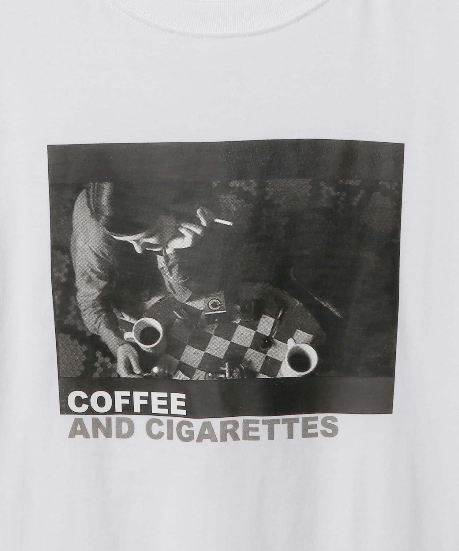”Coffee and Cigarettes” Women'sプリントカットソー＜Jim Jarmusch＞ 詳細画像 ホワイト 3