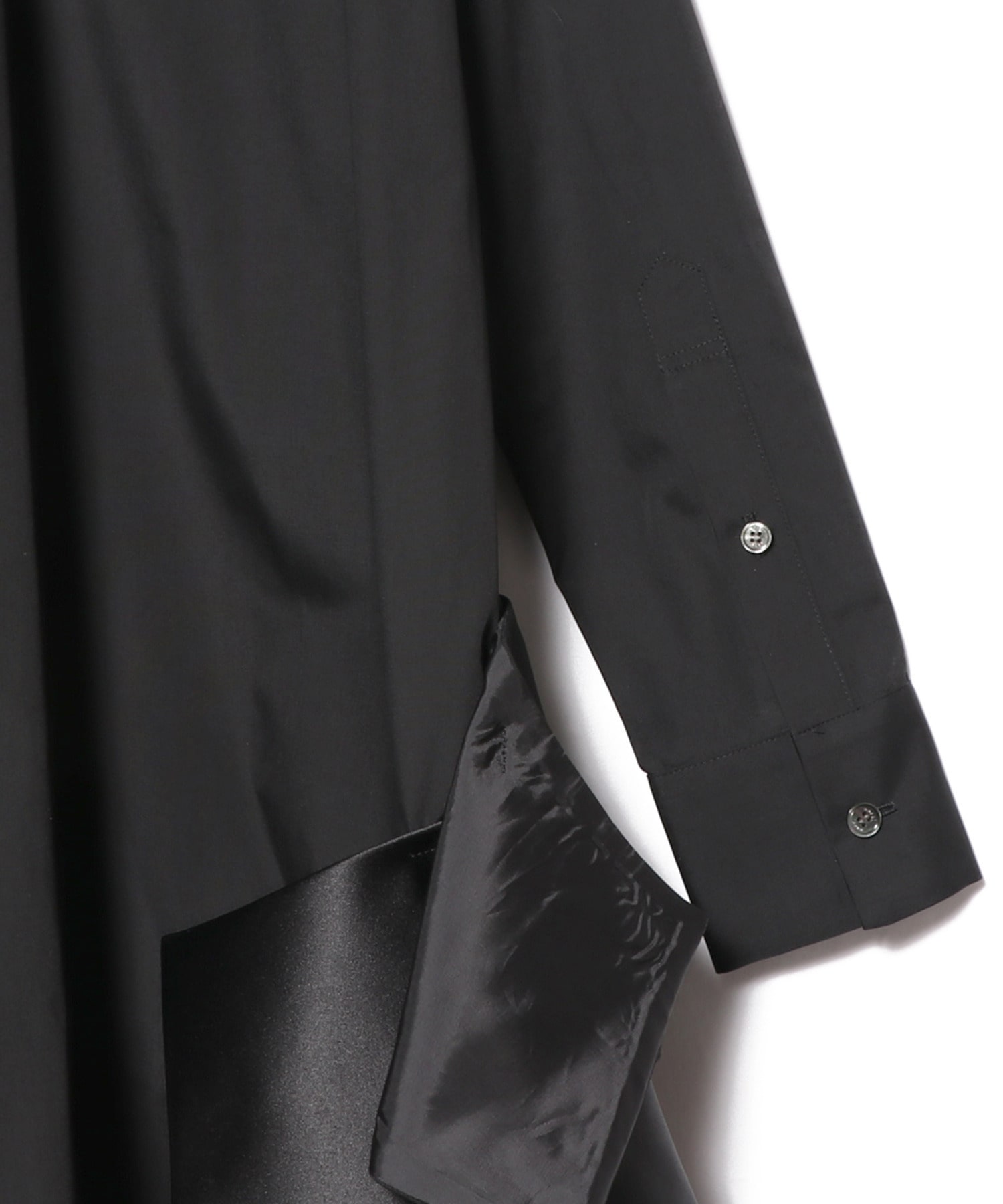 コットンフリルコンビシャツワンピース 純正早割 sacai ニットフリルワンピース ひざ丈ワンピース