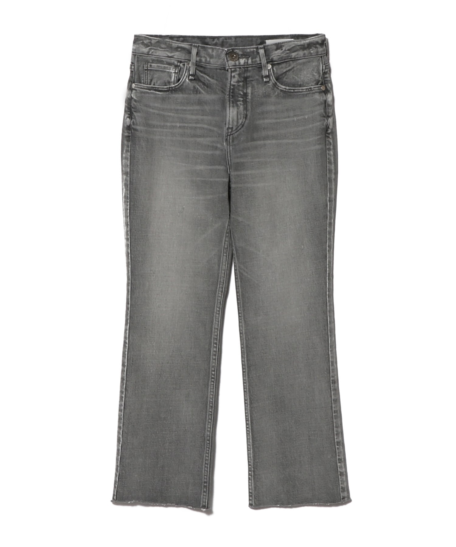 upper hights】アンクルフレアシューカットダメージデニムパンツ 