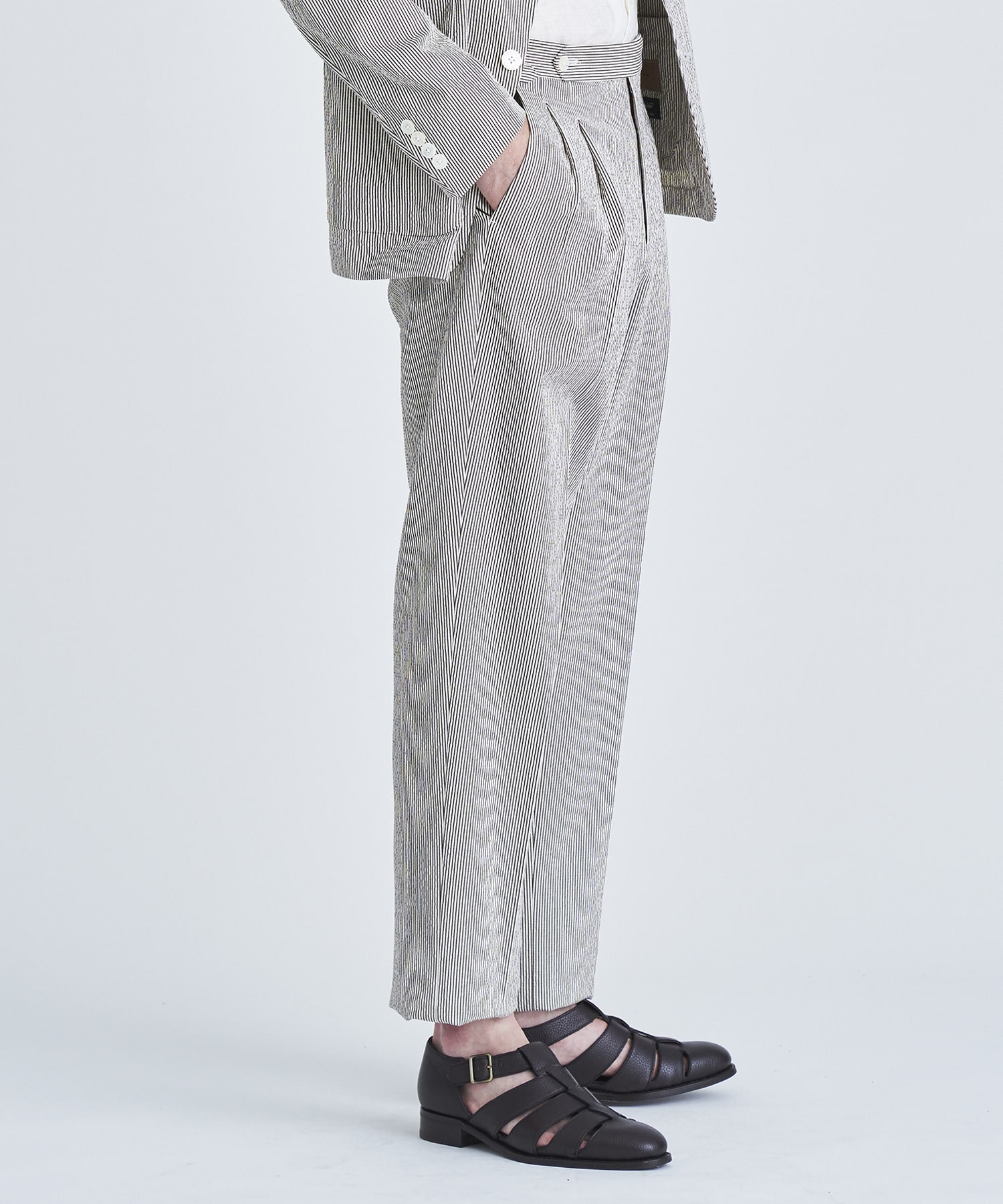 ESTNATION / シアサッカーセットアップパンツ<Al di ra>|ESTNATION