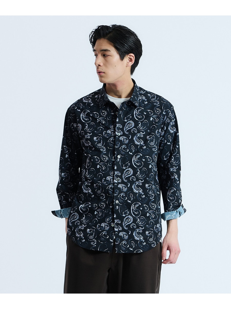 □美品高級シルク やわらかい ETRO 総柄 ペイズリー プリントTシャツ