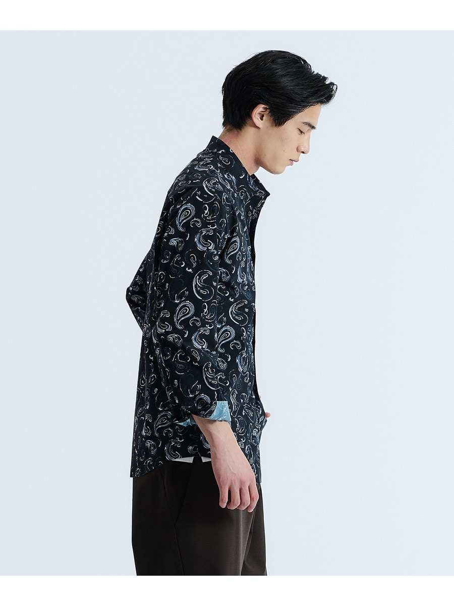 ESTNATION / ペイズリープリント長袖シャツ<TECLER ESTNATION / ペイズリープリント長袖シャツ<TECLER