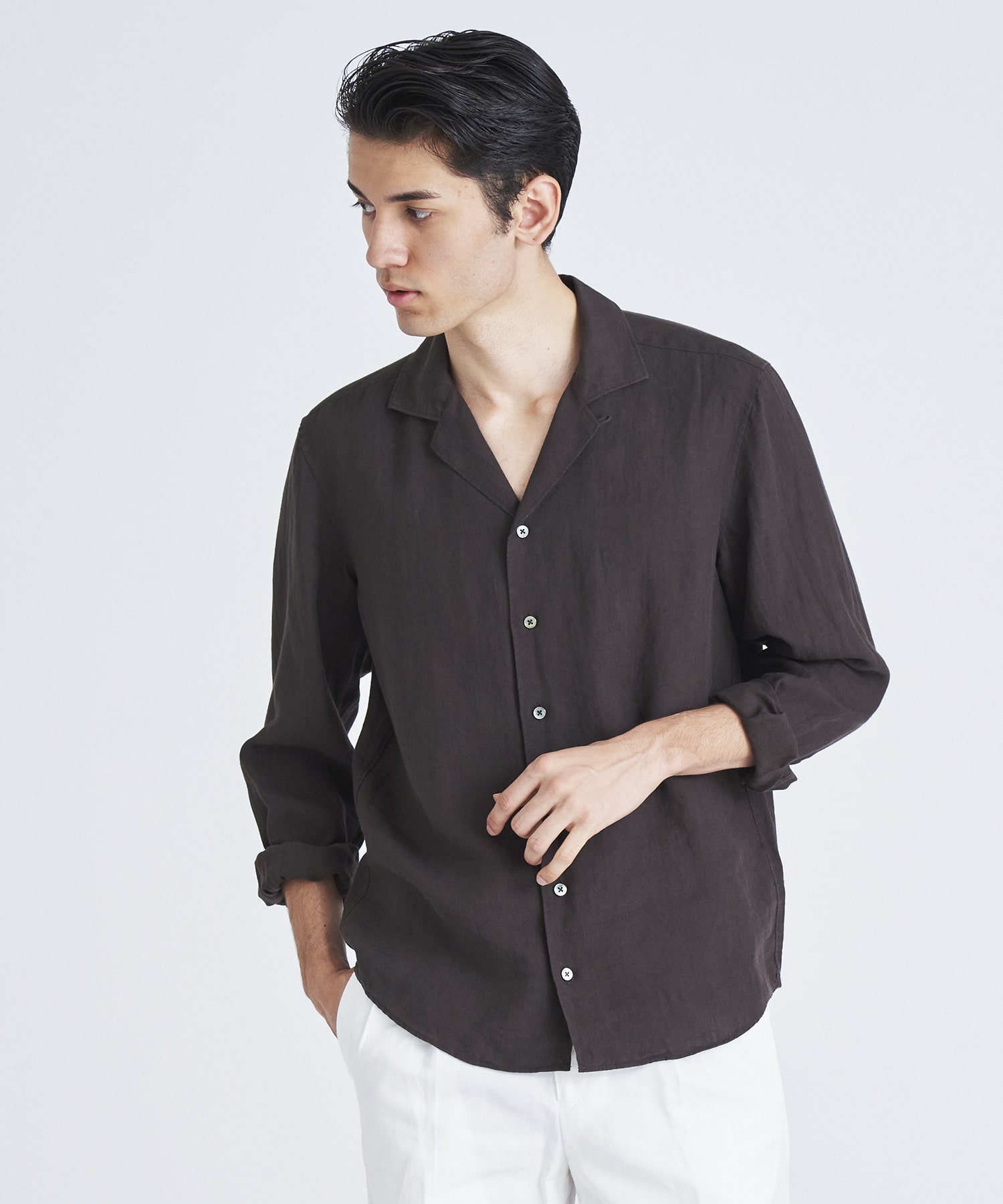ESTNATION / リネンオープンカラーシャツ<Al di ra>|ESTNATION ONLINE STORE|エストネーション 公式通販