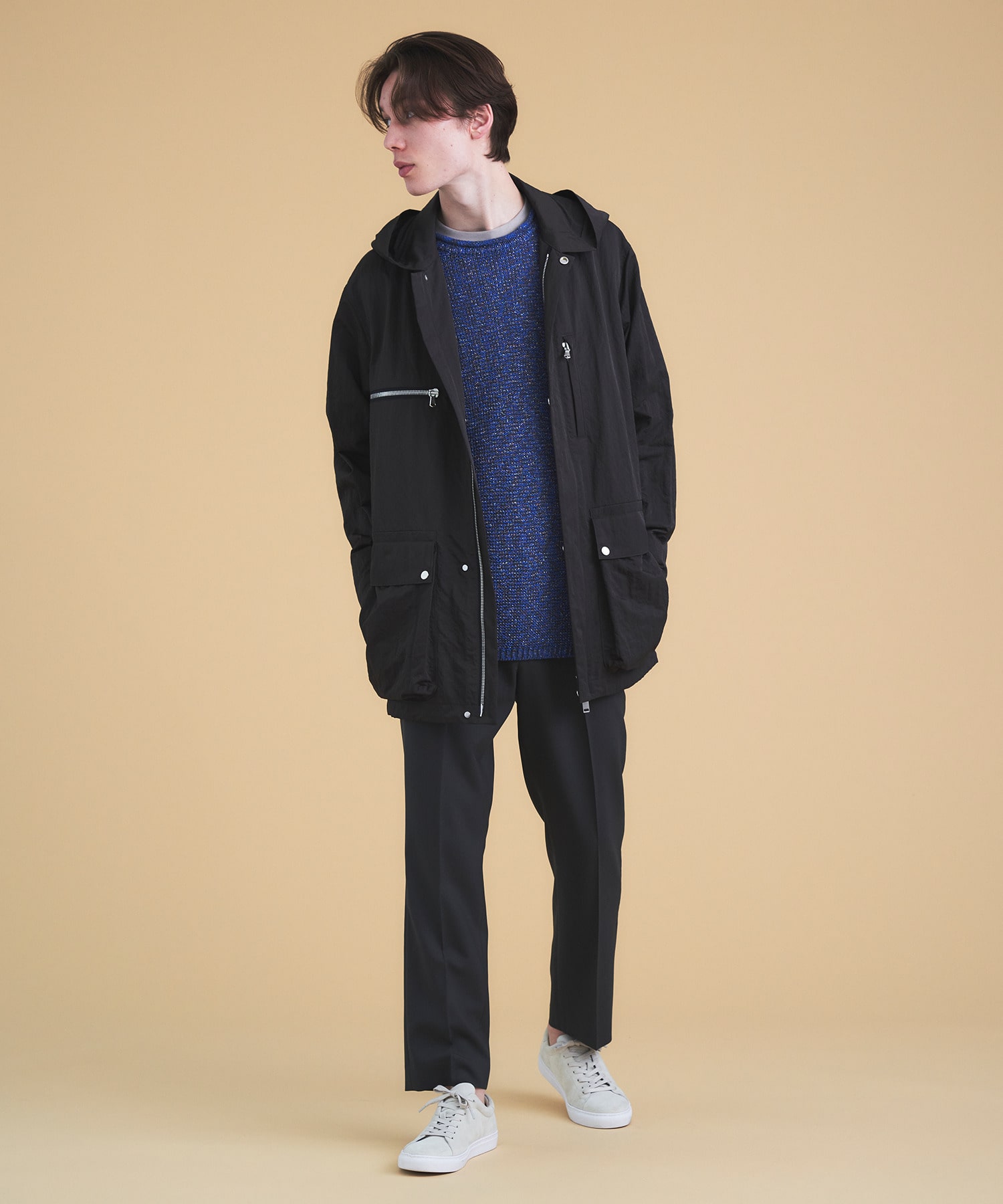 ESTNATION fff フーデッドコート BLACK Lサイズ（COLUMN