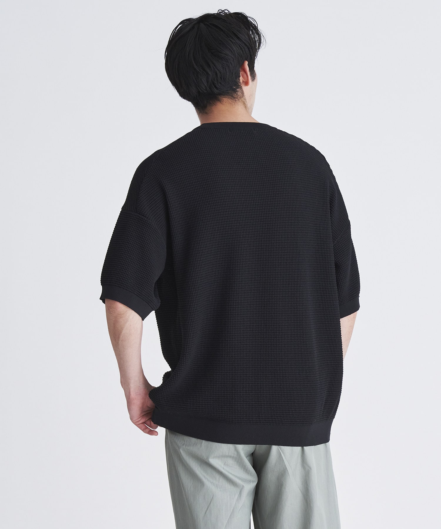 ESTNATION / リサイクルポリエステル サーマルクルーネックニット