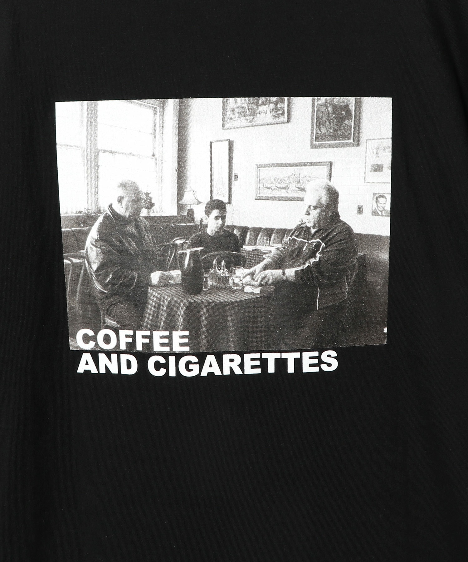 ”Coffee and Cigarettes” Men'sバックプリントカットソー＜Jim Jarmusch＞ 詳細画像 ブラック 3