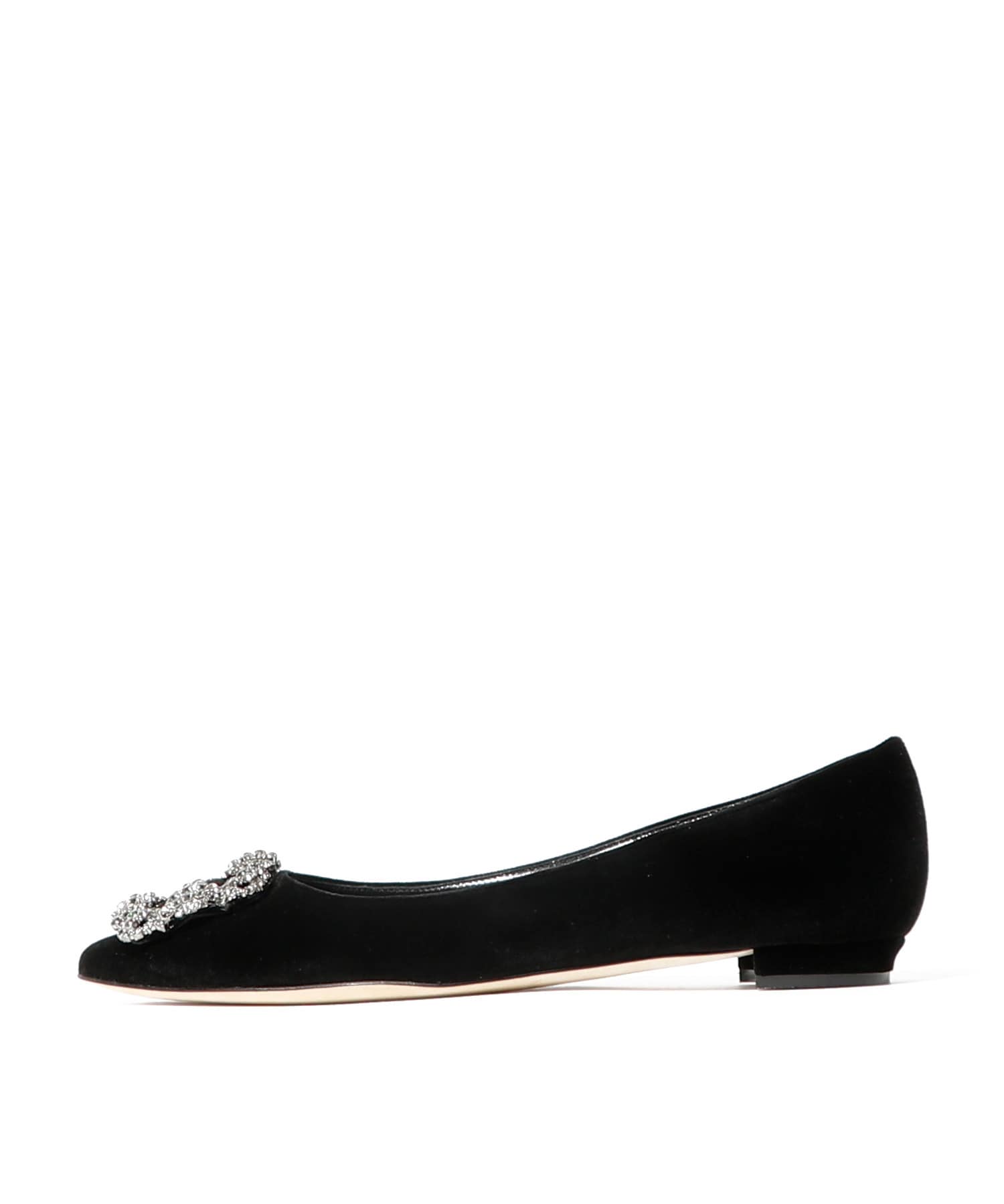 Manolo Blahnik Quot Hangisi Flat Quot ビジューベルベットフラットシューズ Estnation Online Store エストネーション 公式通販