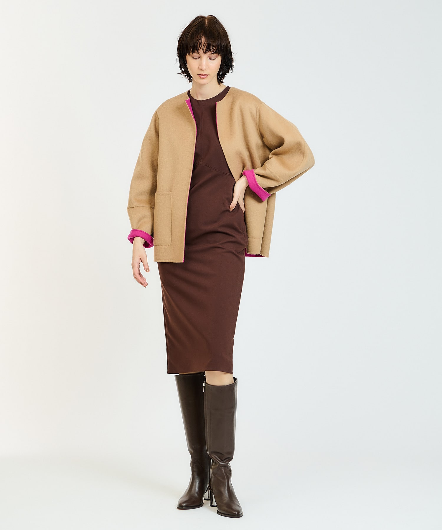 ESTNATION / バイカラーリバーノーカラーコート｜ESTNATION ONLINE 