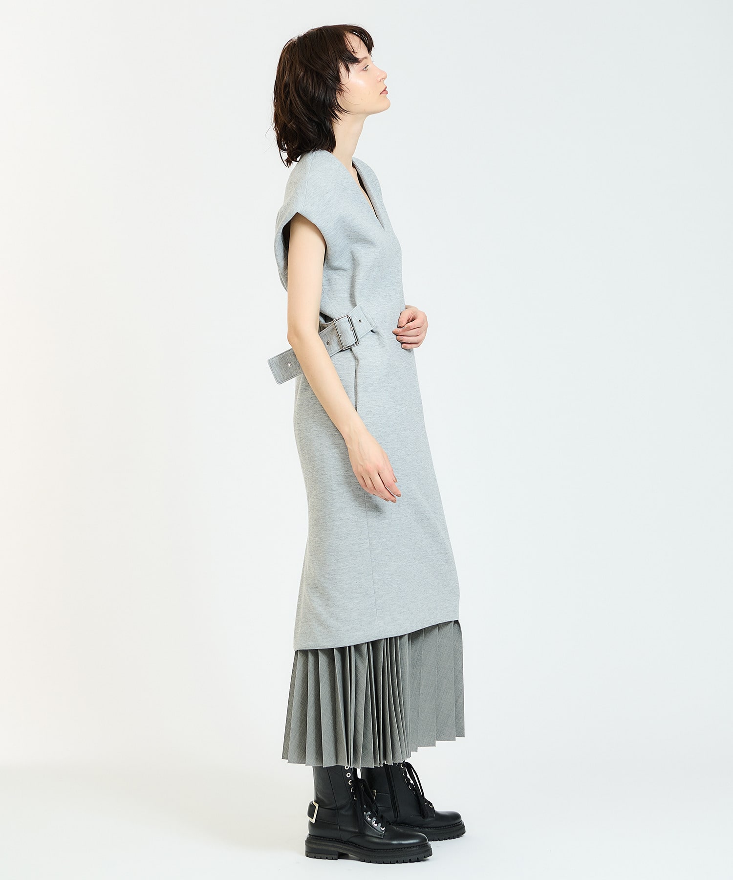 ESTNATION / ジャージーノースリーブドレス<ESSENCEOFLUXURY
