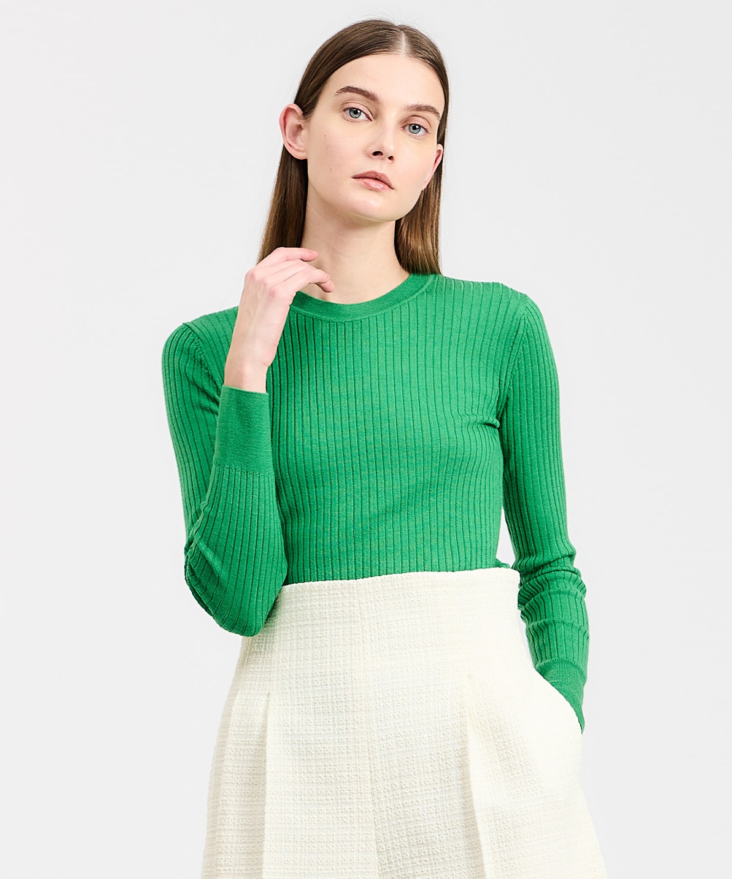 ESTNATION / 16ゲージリブクルーネックニット|ESTNATION ONLINE STORE