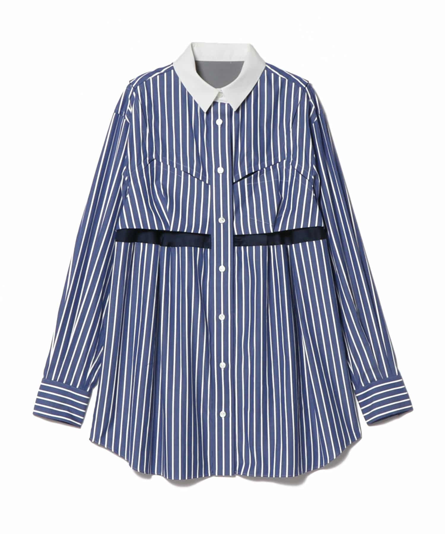 スタイリッシュシンプル sacai ストライプ テープ シャツ アウター