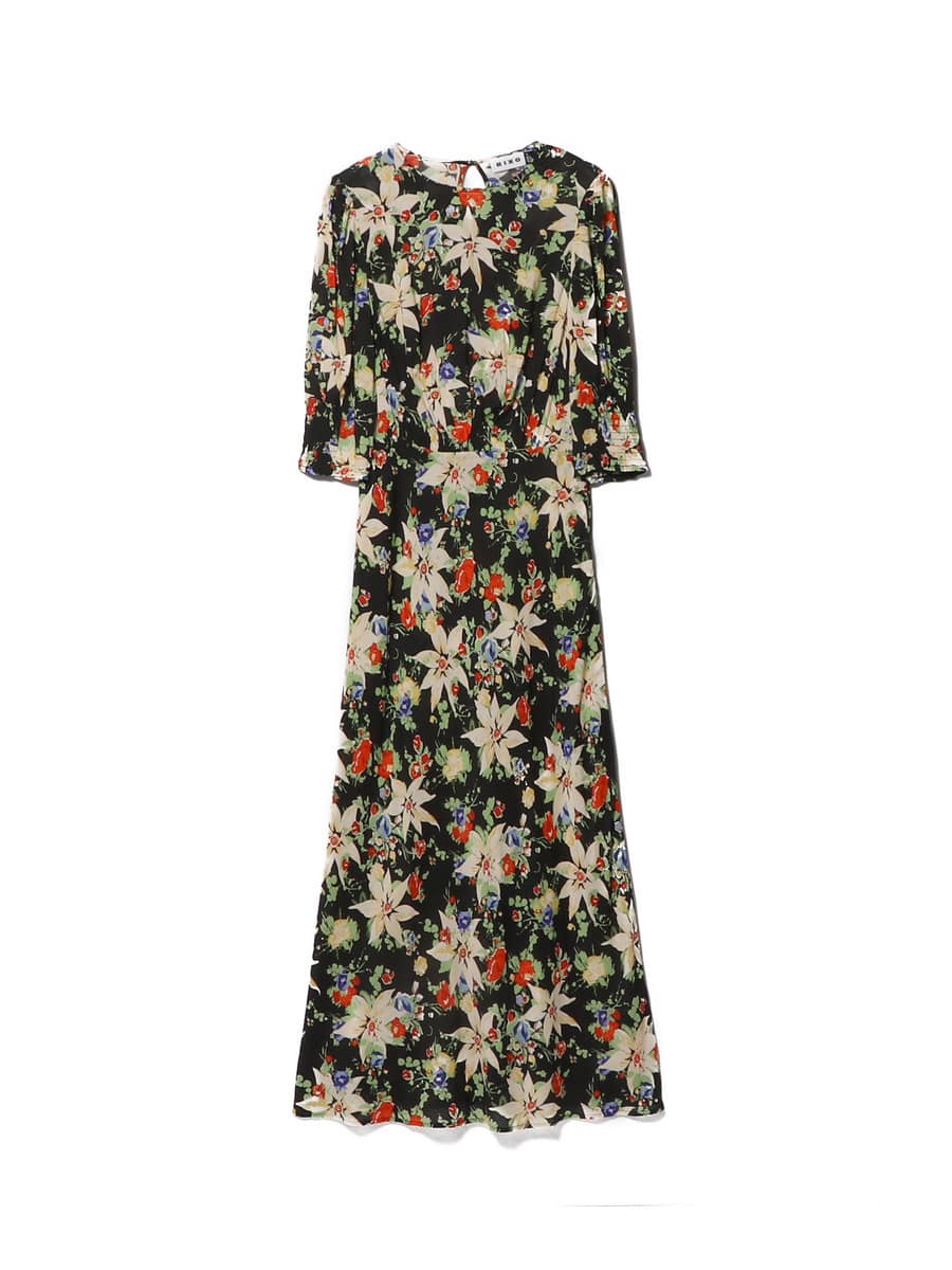 RIXO GEMMA midi dress 花柄ワンピースガニ