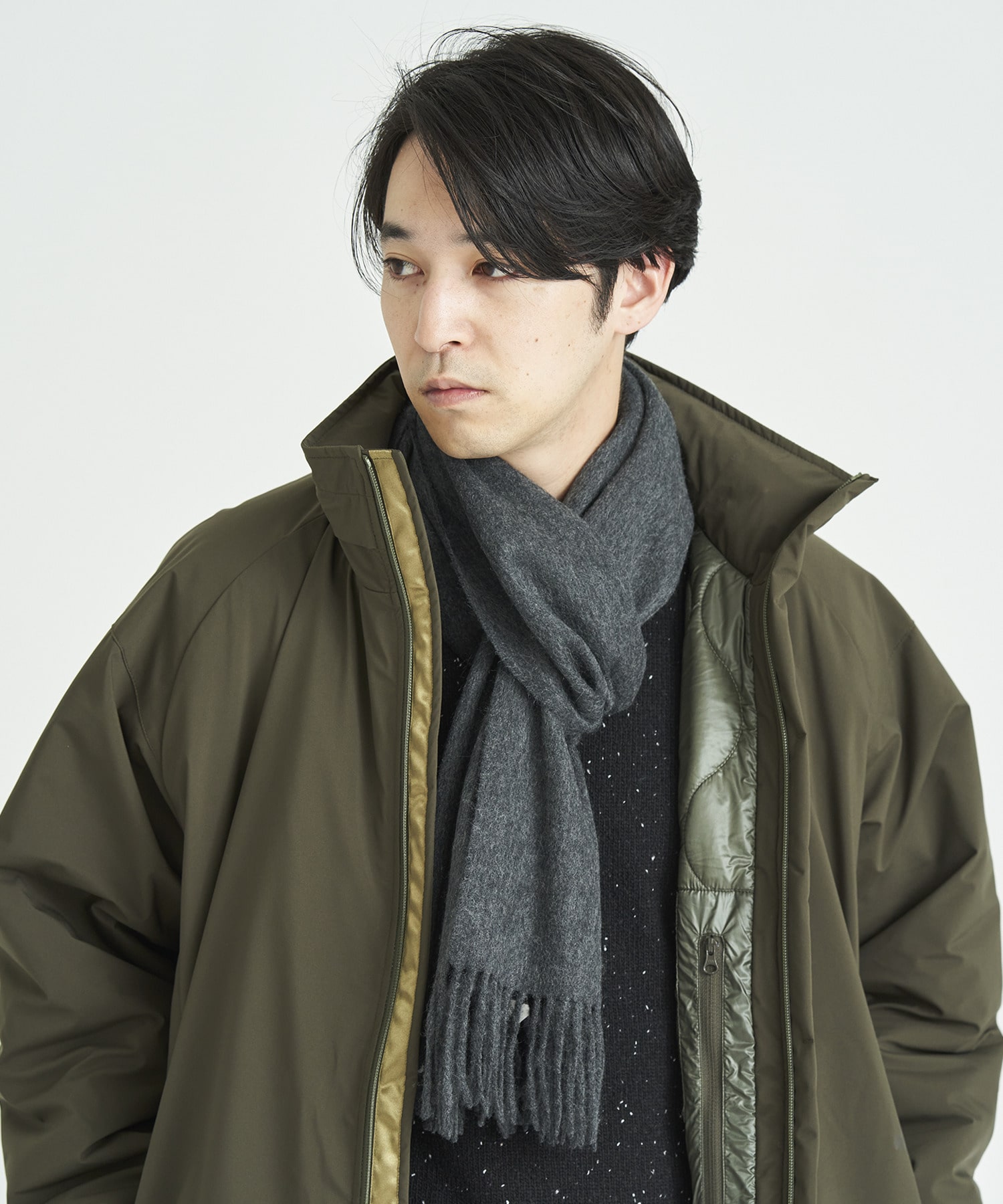 ソリッドカシミヤマフラー