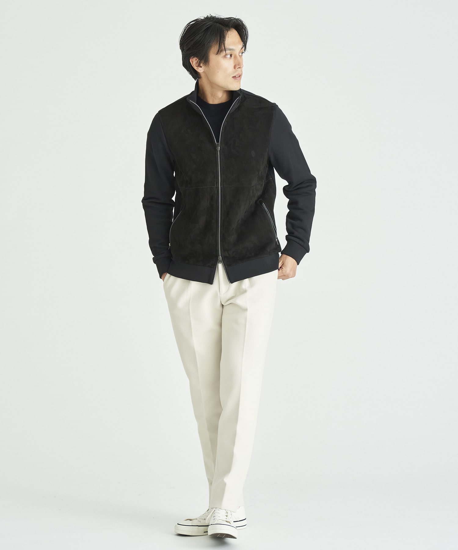 HERNO / スエードコンビジップアップブルゾン《ESTNATION EXCLUSIVE