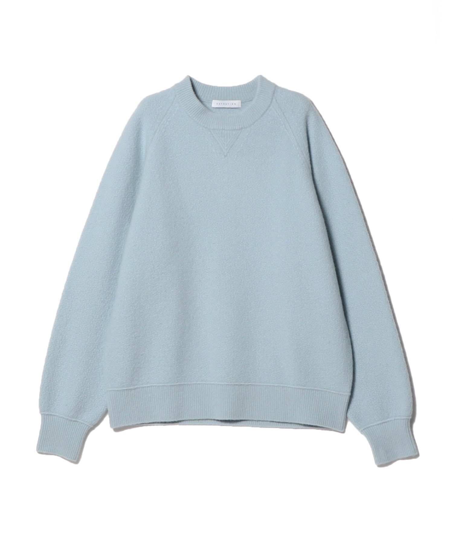フェルトクルーネックニット