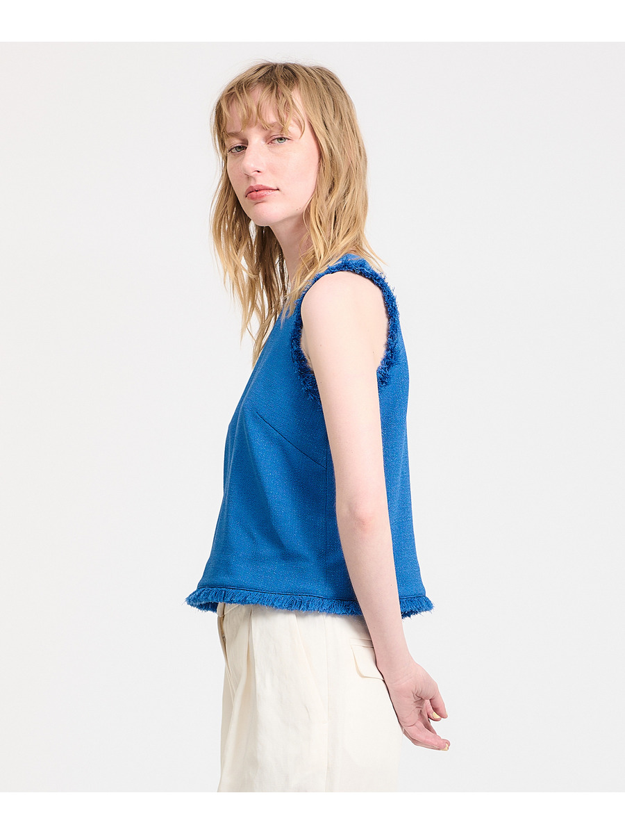 acka フリンジアメリカンスリーブ　トップス　アイボリー fringe american sleeve tops – Acka online store