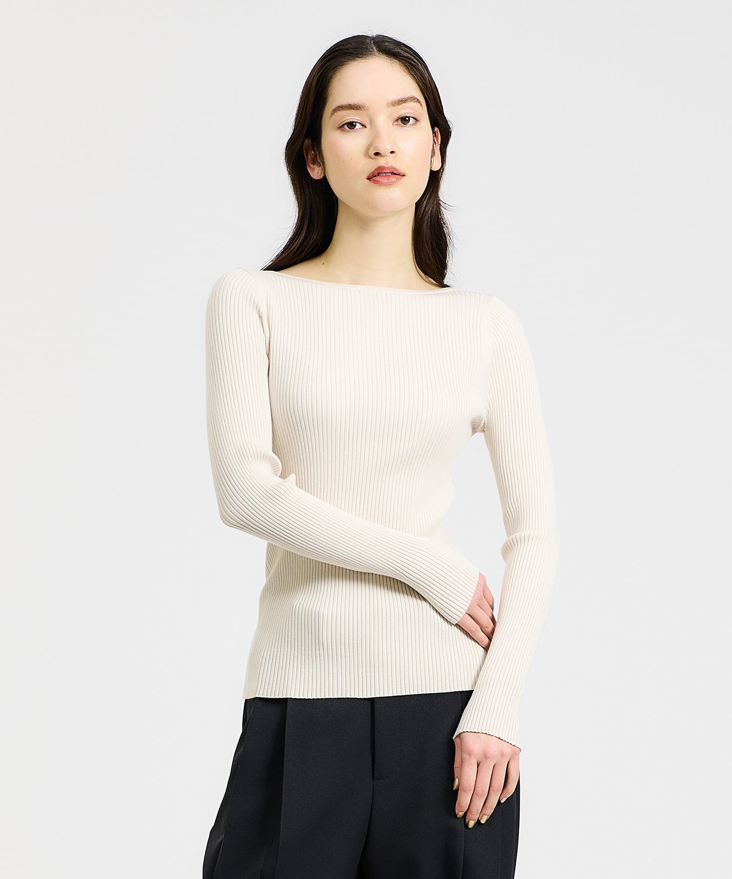 ESTNATION / ボートネックリブニット｜ESTNATION ONLINE STORE 