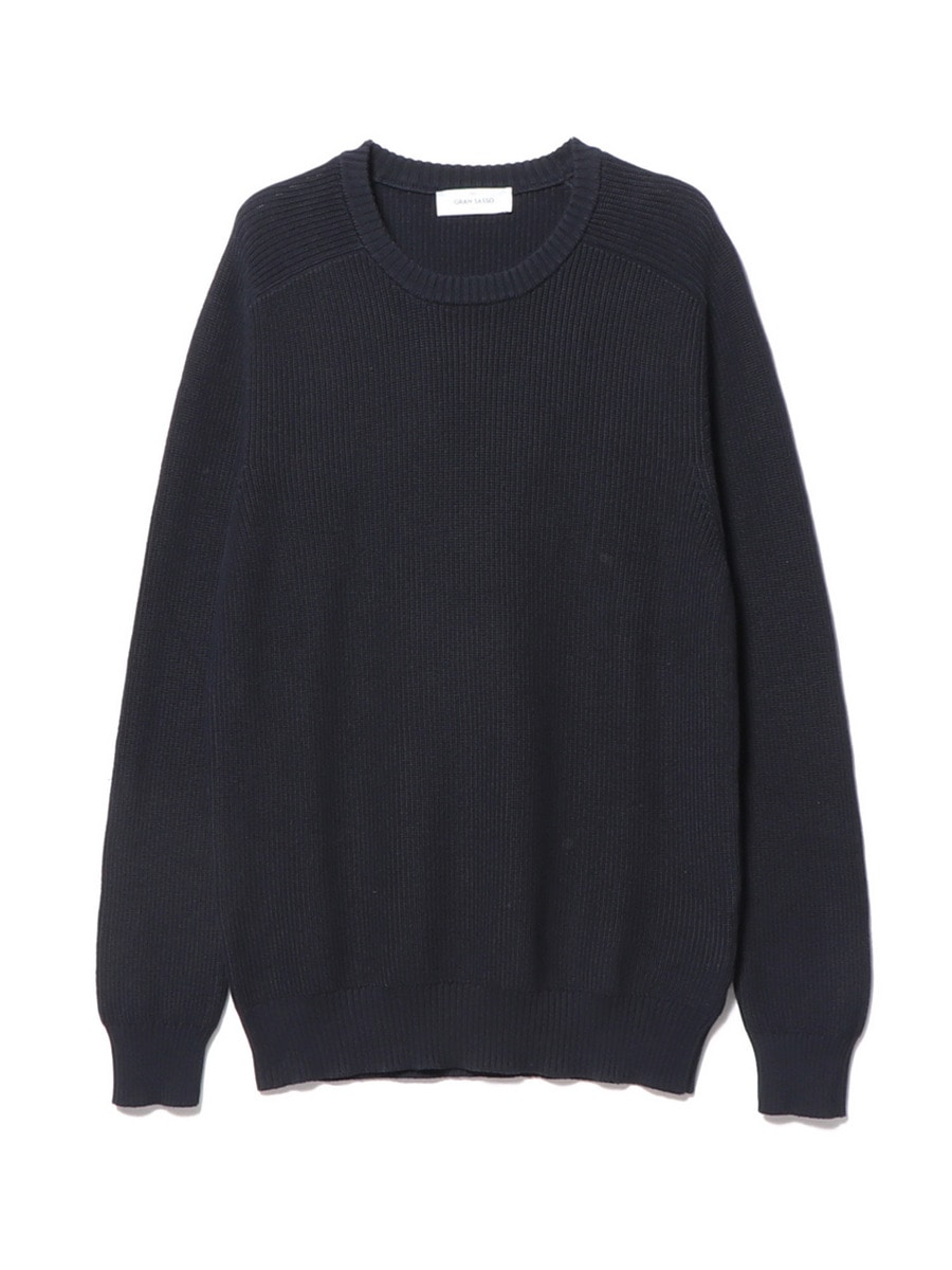 GRAN SASSO / コットンクルーネックリブニット｜ESTNATION