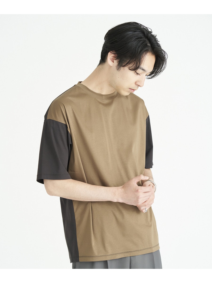 グラデーション バイカラー ハンサムシャツ シック ゆったり グラデーション】RAGBLUE バイカラー 6分袖シャツ Mサイズ
