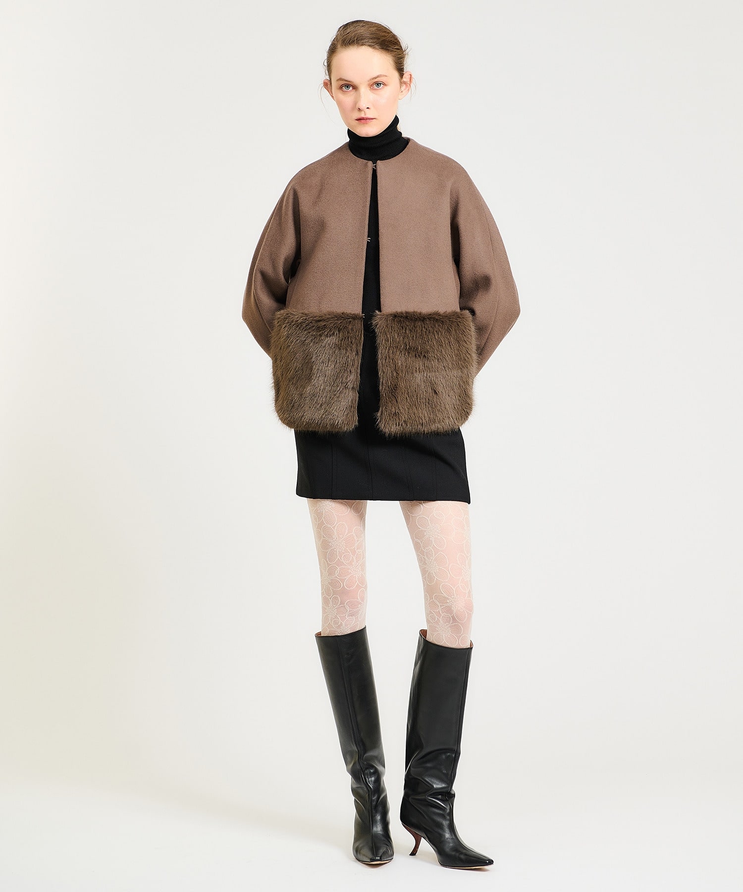 ウールビーバーファーヘムショートコート