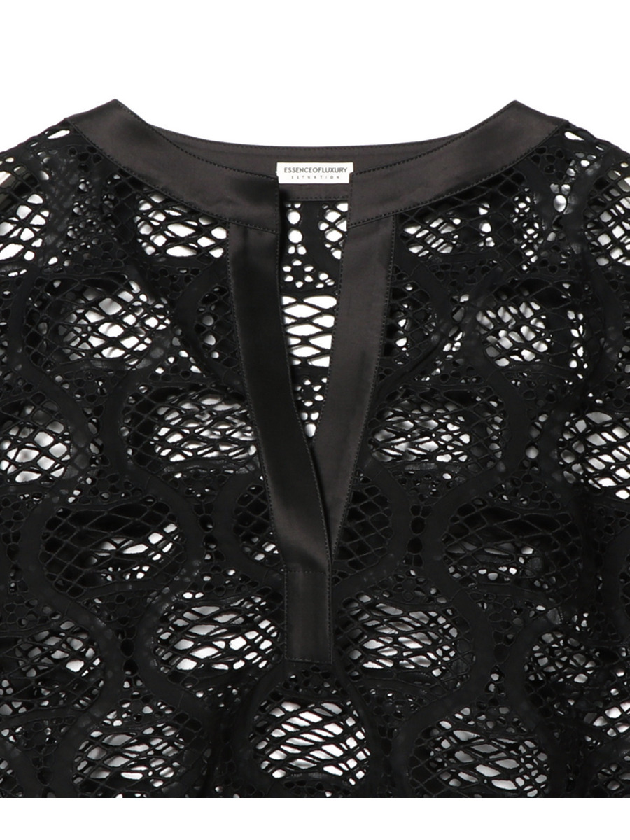 【美品】エストネーション-ESTNATION-レースブラウスセットアップ ESTNATION / レースクロップドブラウス＜ESSENCEOFLUXURY