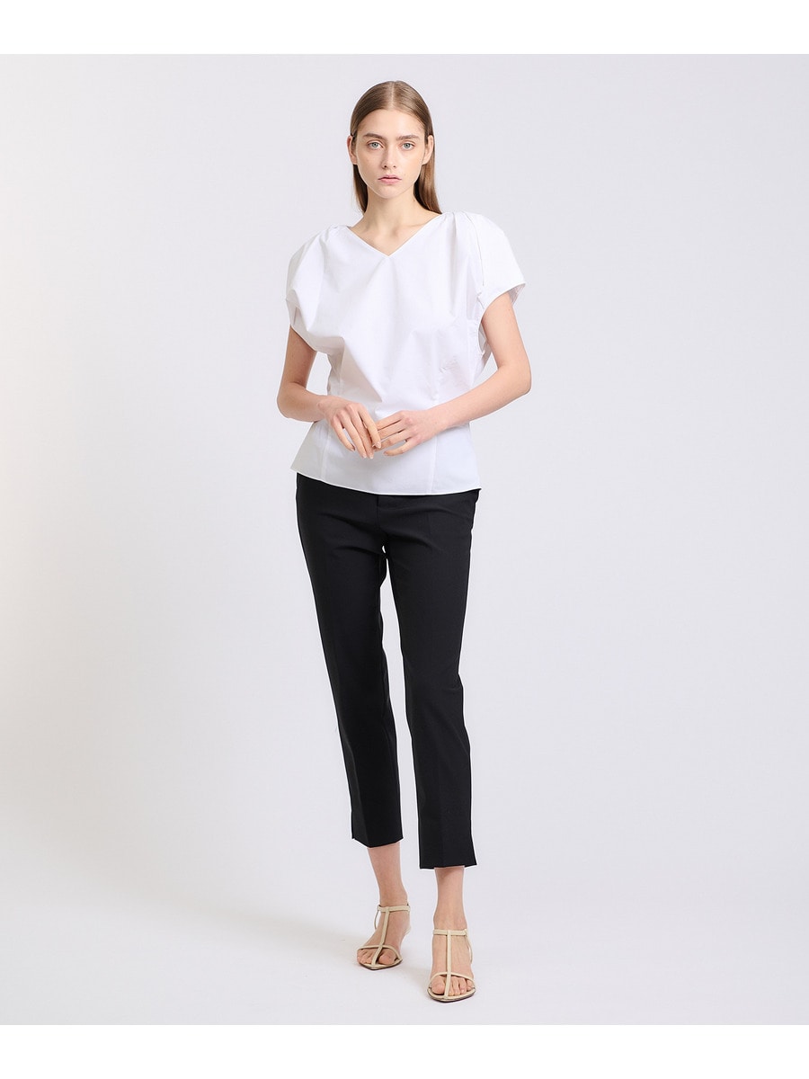 ESTNATION / エストネーション ESSENCEOFLUXURY 32-109-10-050005 タックブラウス 半袖ブラウス ブランド古着】ESTNATION / エストネーション ESSENCEOFLUXURY