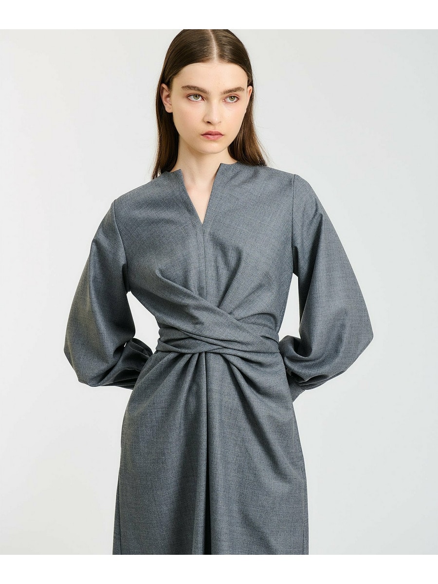 ウエストツイストロングスリーブワンピース《ONLINE EXCLUSIVE》