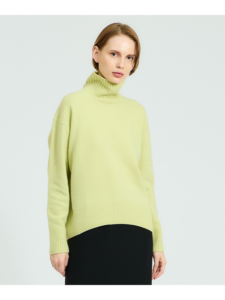 美品　エストネーション　ハイネック　ニット　カシミヤ　ウール　ベージュ　38 美品 エストネーション ハイネック ニット カシミヤ ウール ベージュ