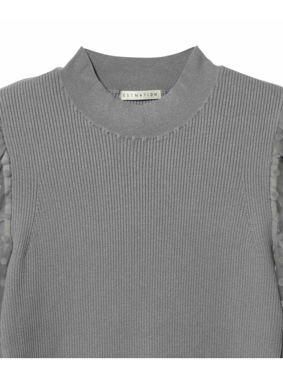 ESTNATION◆フロッキードットコンビニット/FREE/レーヨン/グレー/32-109-12-110300 ESTNATION / フロッキードットコンビニット｜ESTNATION ONLINE