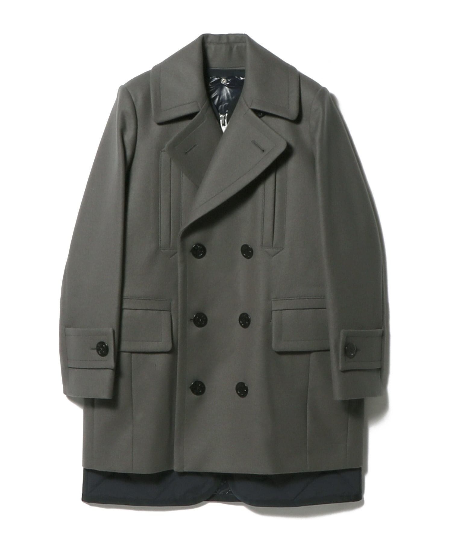 sacai wool melton coat サカイコート - ファッション