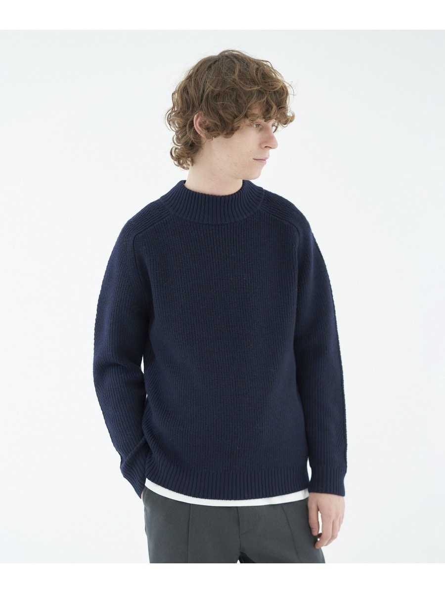 ESTNATION / 畦モックネックウールニット＜ZEGNA BARUFFA