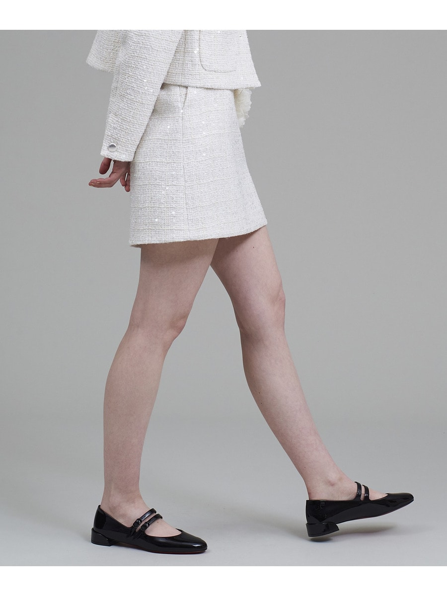 スカート 「WEB限定」ESTNATION / スパングルツィードミニスカート レディース スパンコールツィードミニスカート（ミニスカート）｜IENA（イエナ）の