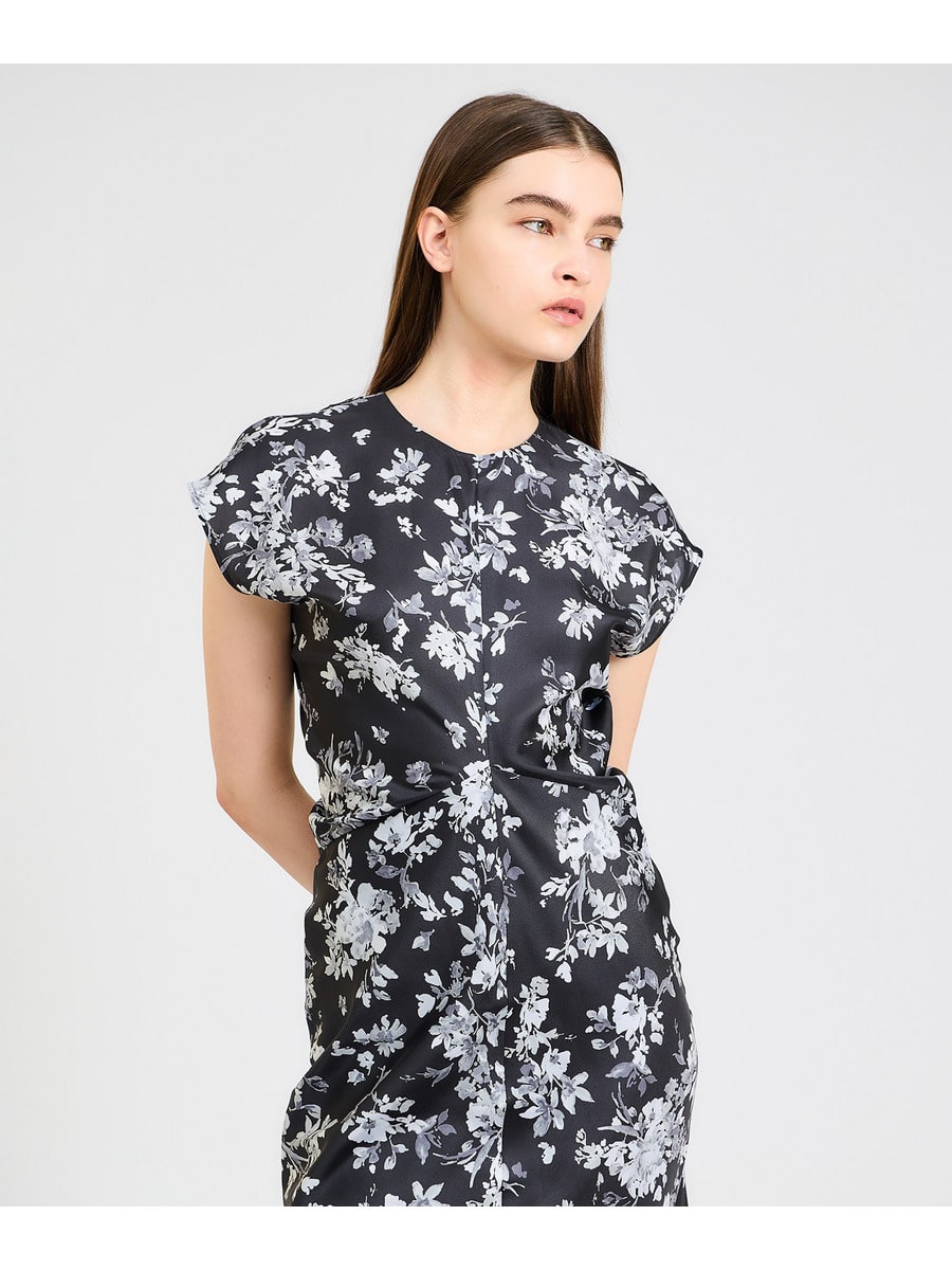 【エストネーション】24SS ツイルドレープワンピース 36 花柄 エストネーション】24SS ツイルドレープワンピース 36 花柄