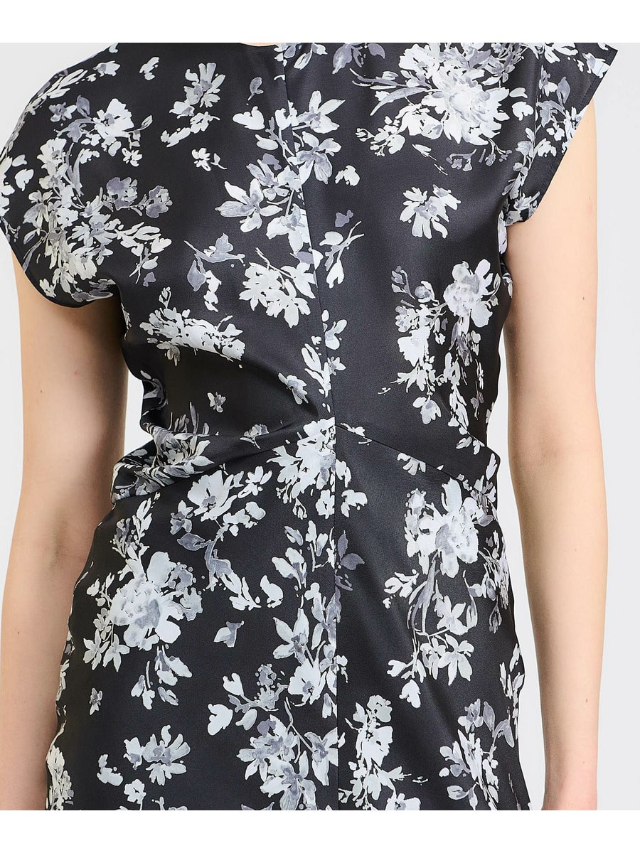 【エストネーション】24SS ツイルドレープワンピース 36 花柄 ESTNATION / ツイルドレープワンピース《ONLINE EXCLUSIVE