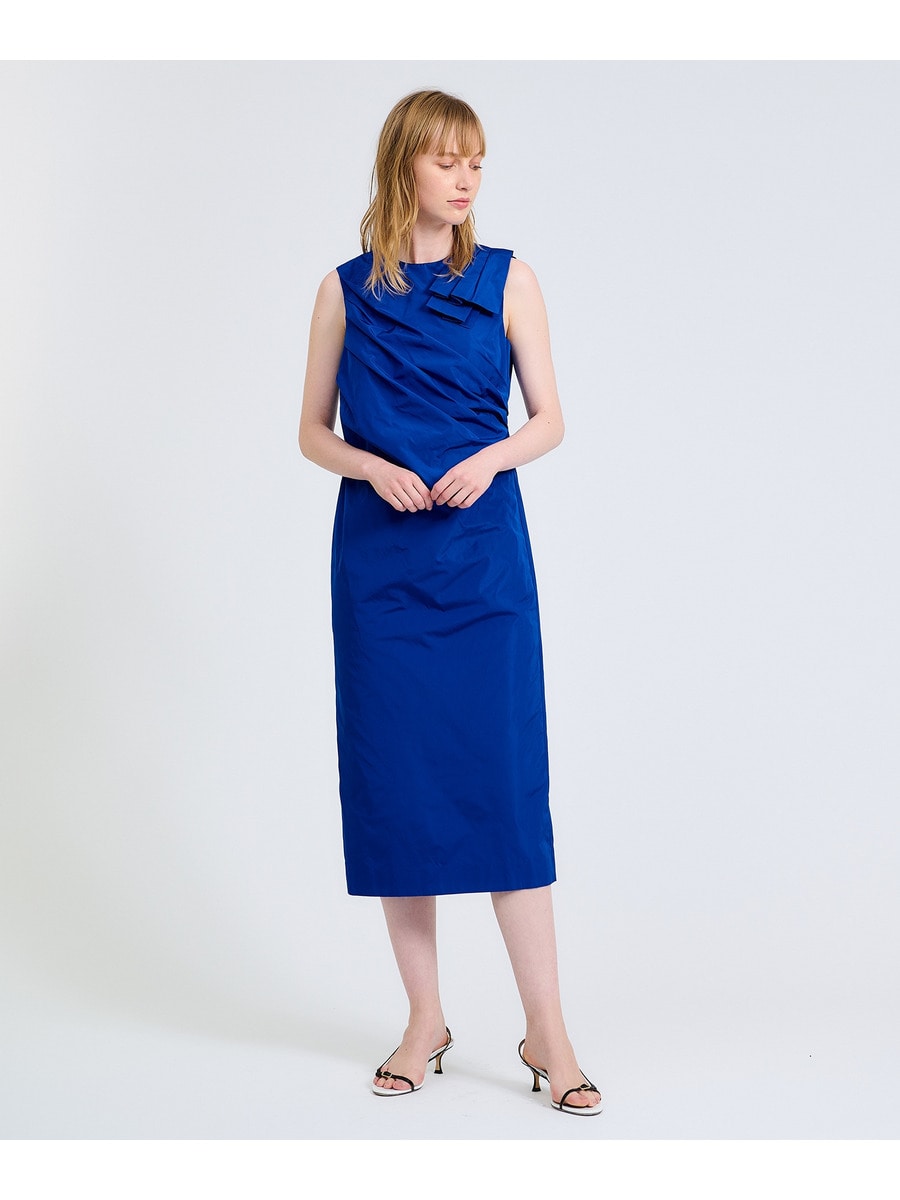 ERADIE ショルダーリボンサテンドレープワンピース エラディエ