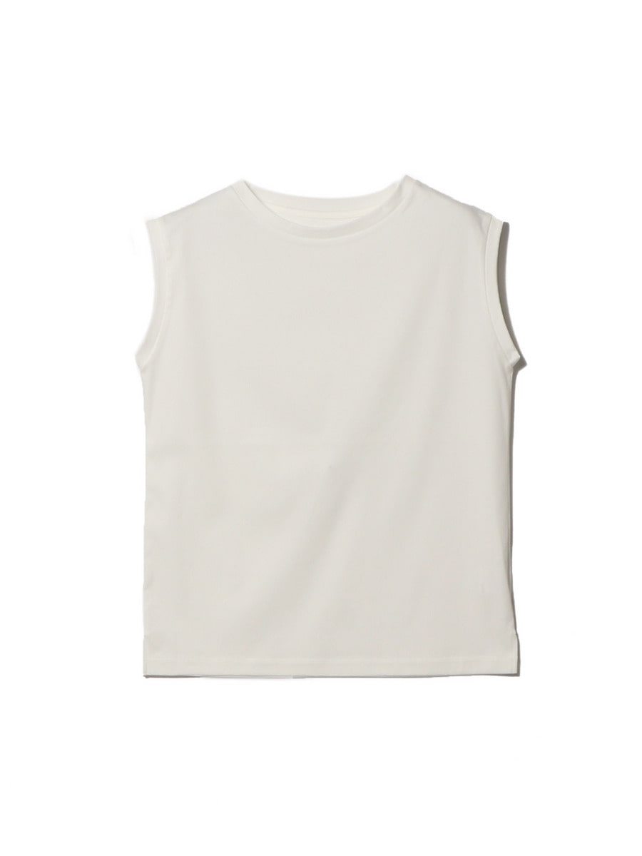 コットンスムーススビンノースリーブTシャツ