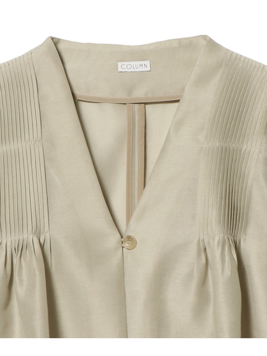 美品 COLUMN シアーチェックブルゾン コラム COLUMN / シアーピンタックジャケット｜ESTNATION ONLINE STORE